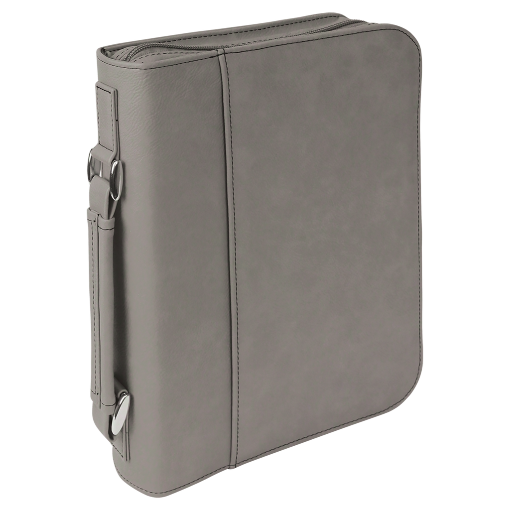 Gray Leatherette Book/Bible Cover with Zipper blank-preview
