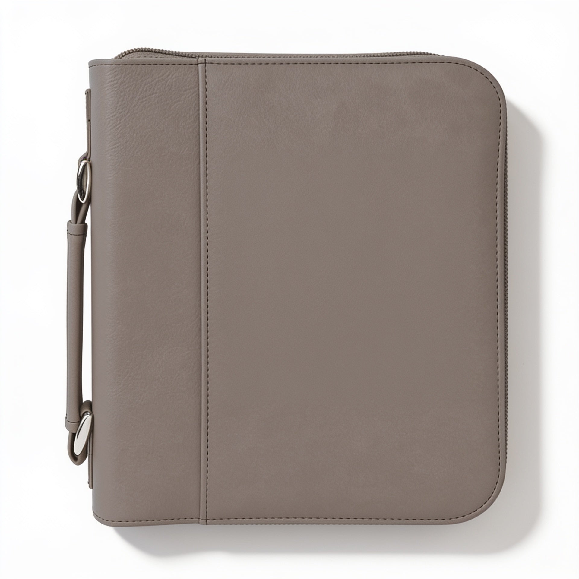 Gray Leatherette Book/Bible Cover with Zipper blank-preview-flat