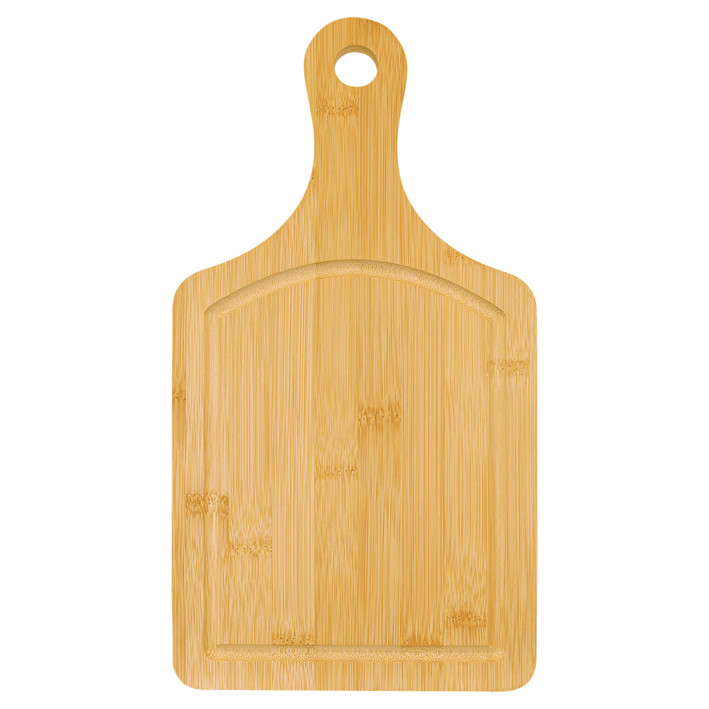 Bamboo Paddle Shaped Cutting Board with Drip Ring blank-preview