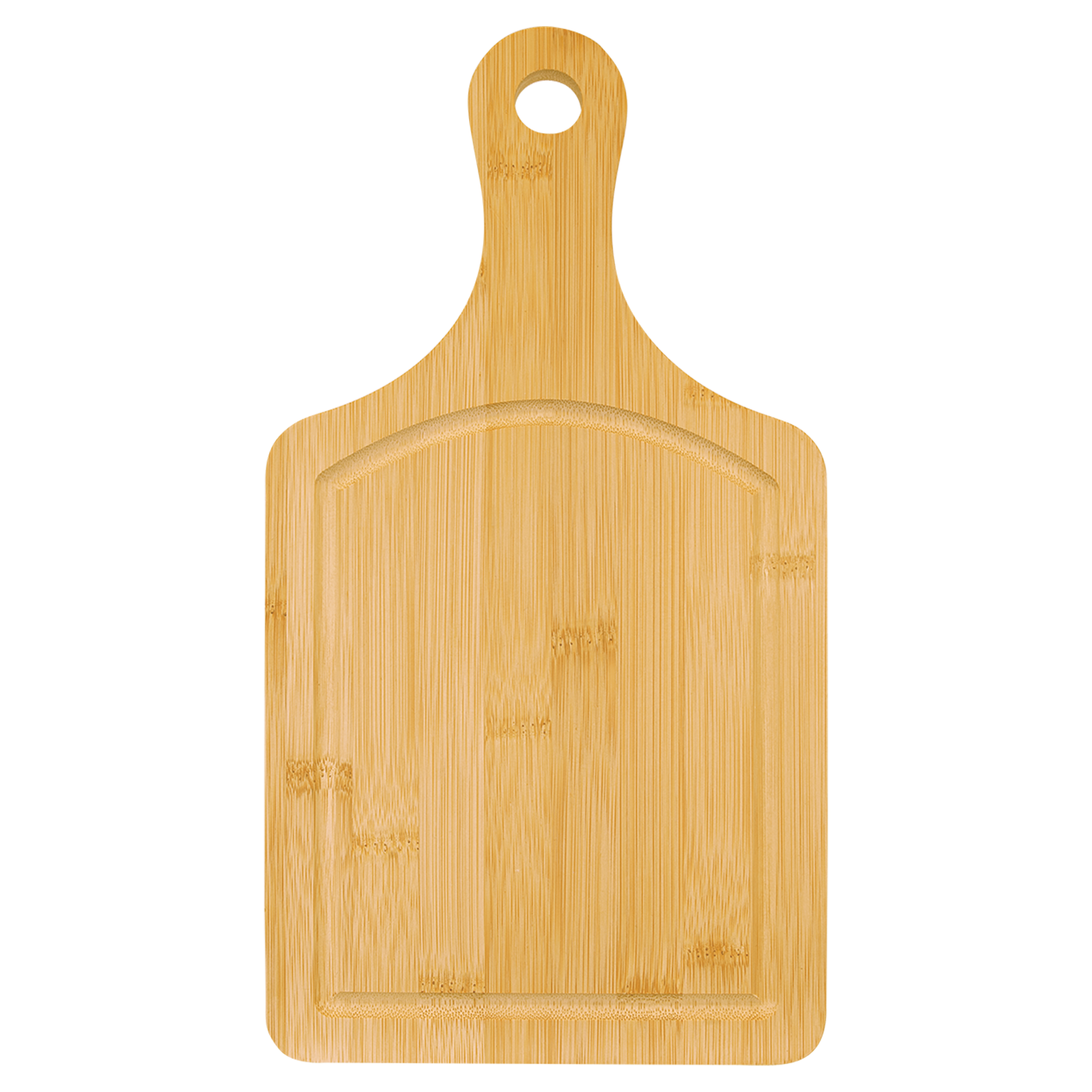Bamboo Paddle Shaped Cutting Board with Drip Ring blank-preview