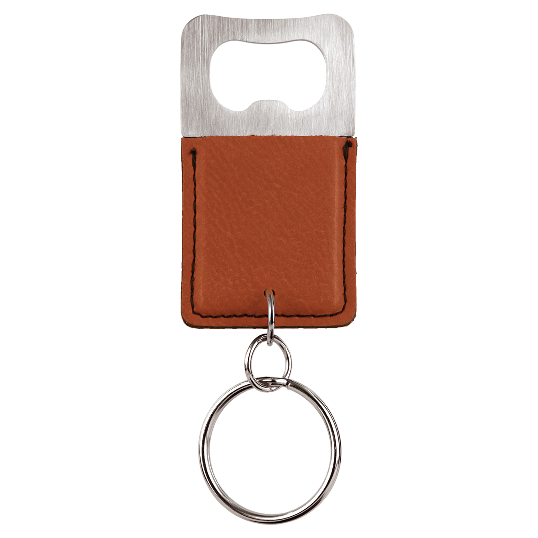Rawhide Leatherette Rectangle Bottle Opener Keychain blank-preview