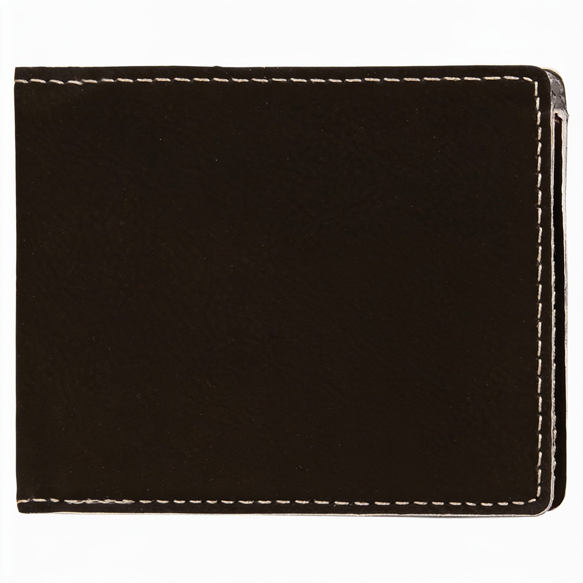 Black/Silver Leatherette Bifold Wallet blank-preview