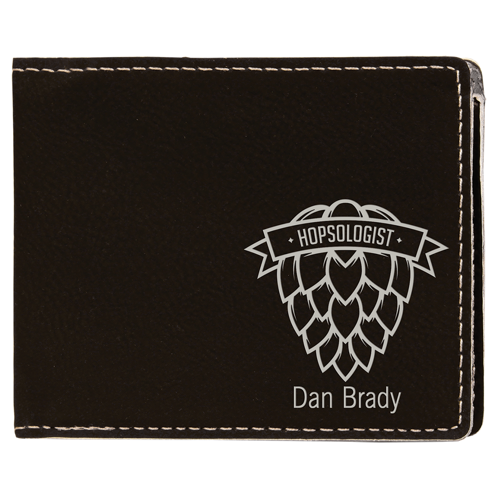 Black/Silver Leatherette Bifold Wallet
