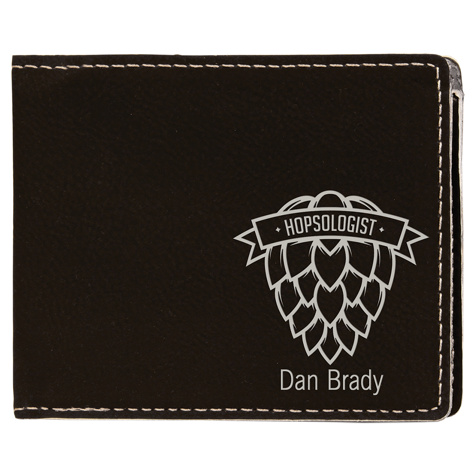 Black/Silver Leatherette Bifold Wallet