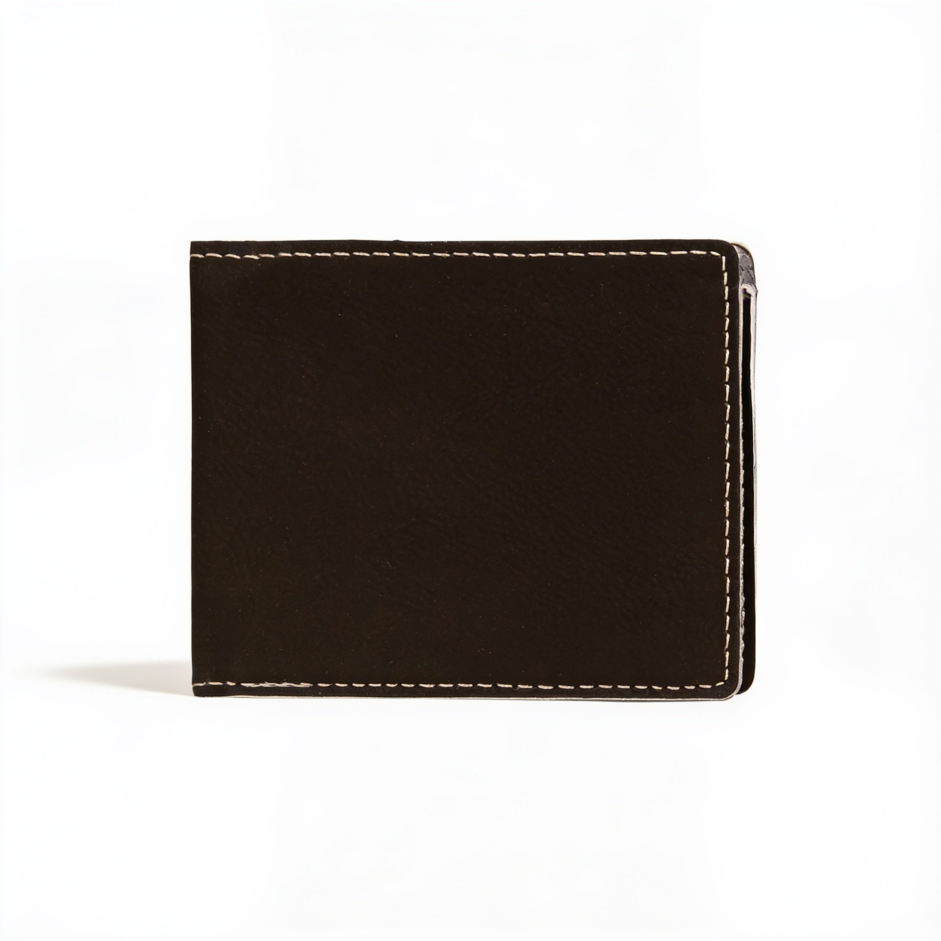Black/Silver Leatherette Bifold Wallet blank-preview-flat