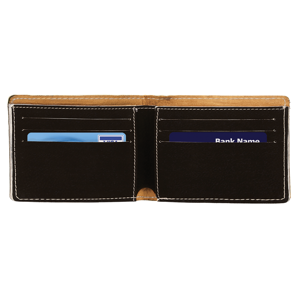 Black/Silver Leatherette Bifold Wallet