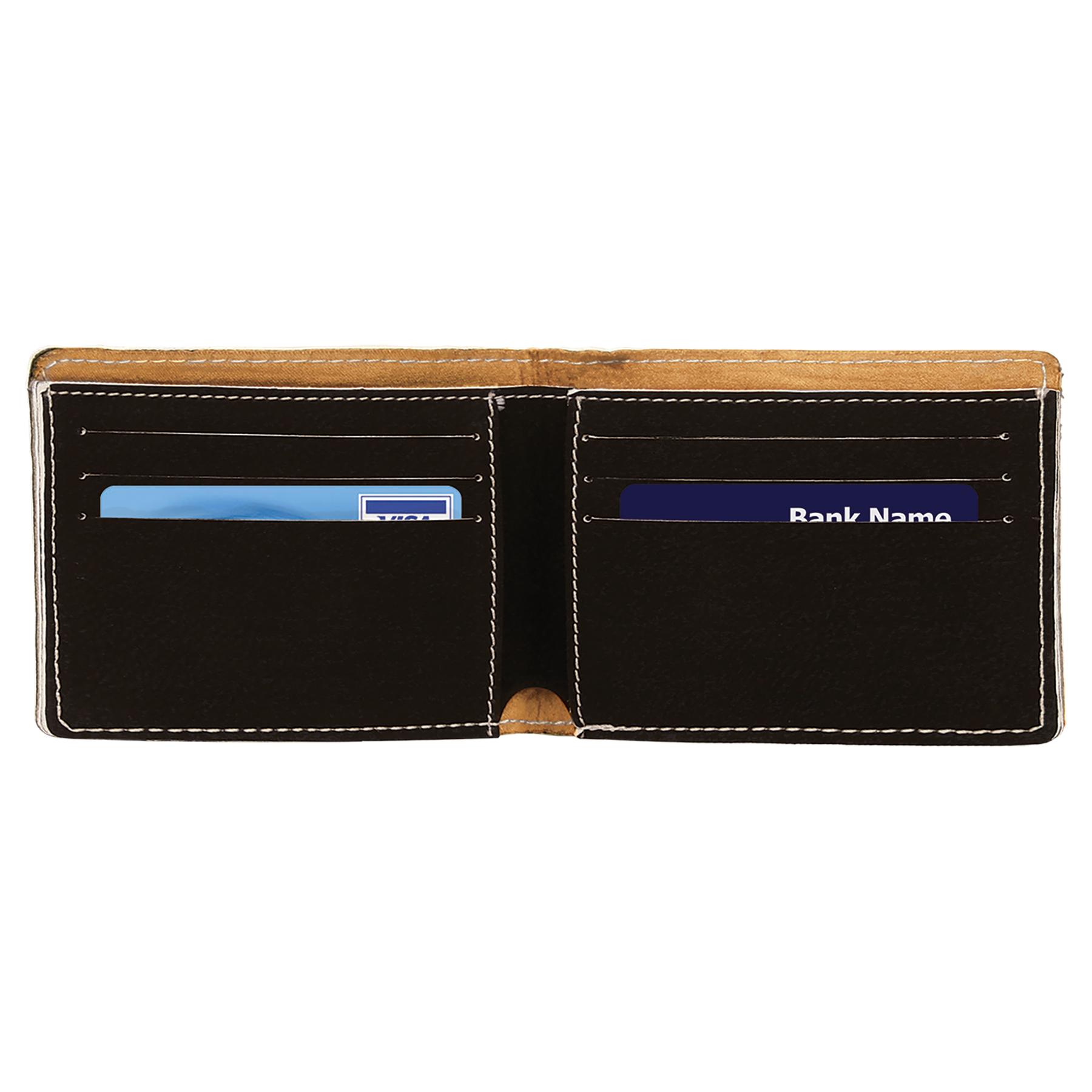 Black/Silver Leatherette Bifold Wallet