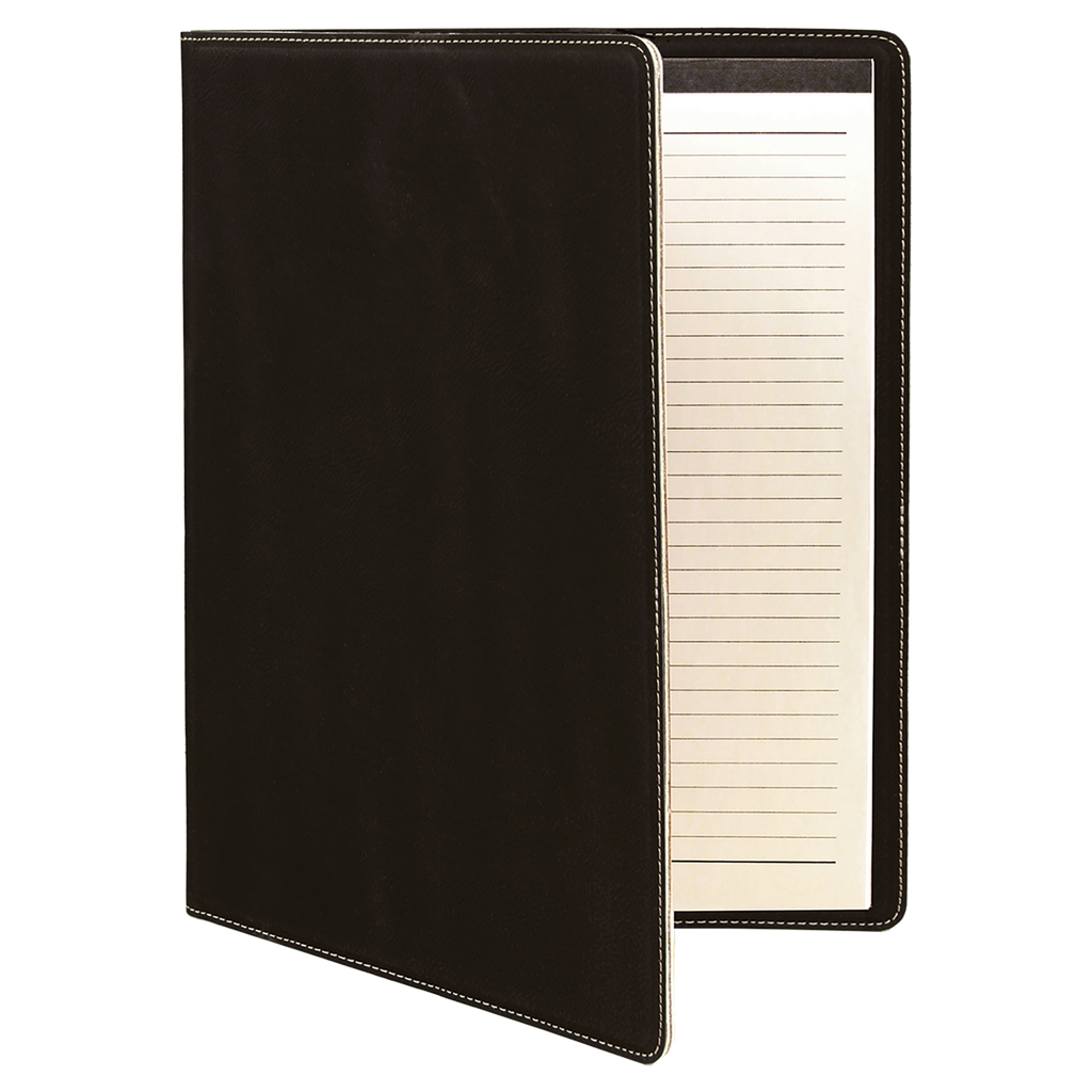 Black/Silver Leatherette Portfolio with Notepad blank-preview