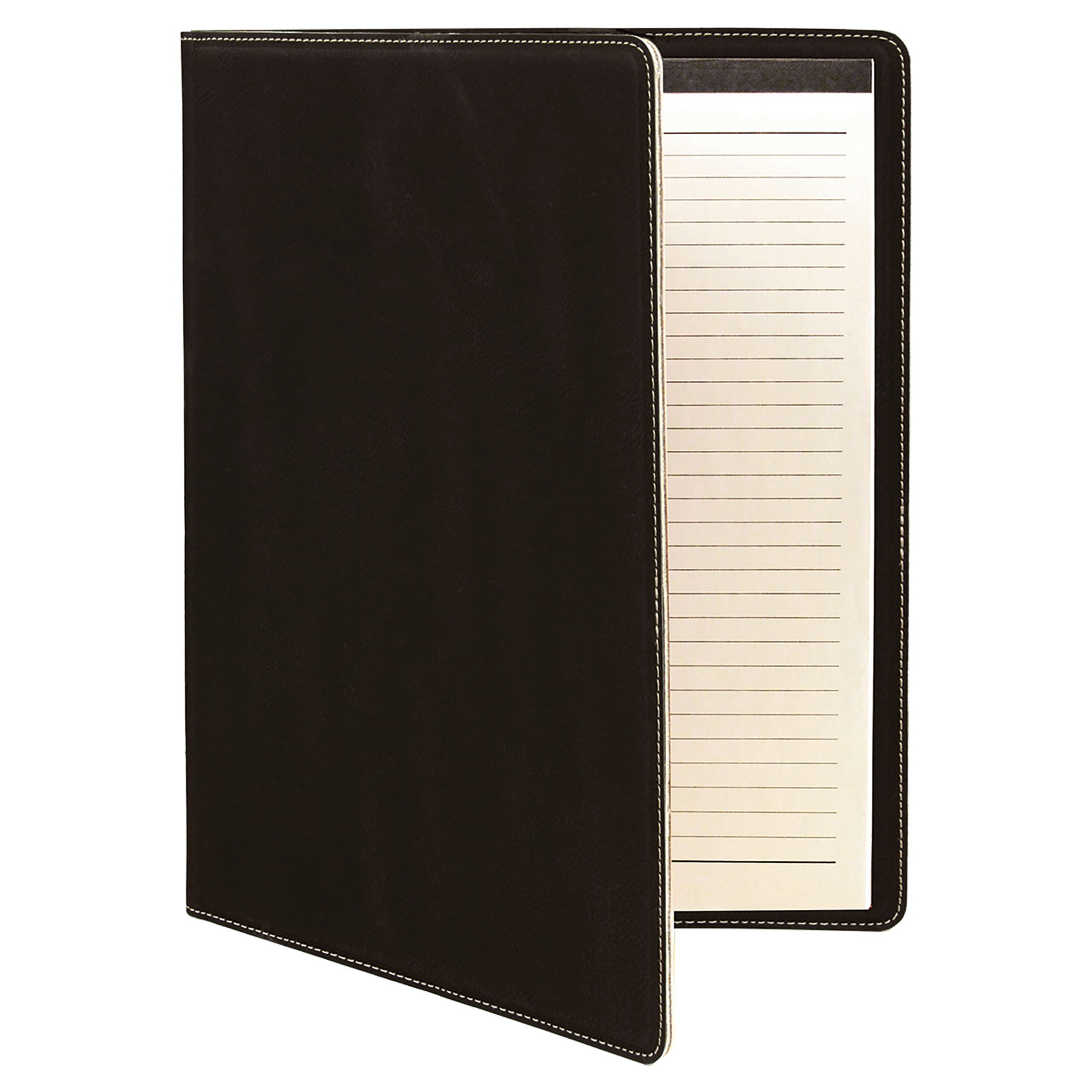 Black/Silver Leatherette Portfolio with Notepad blank-preview