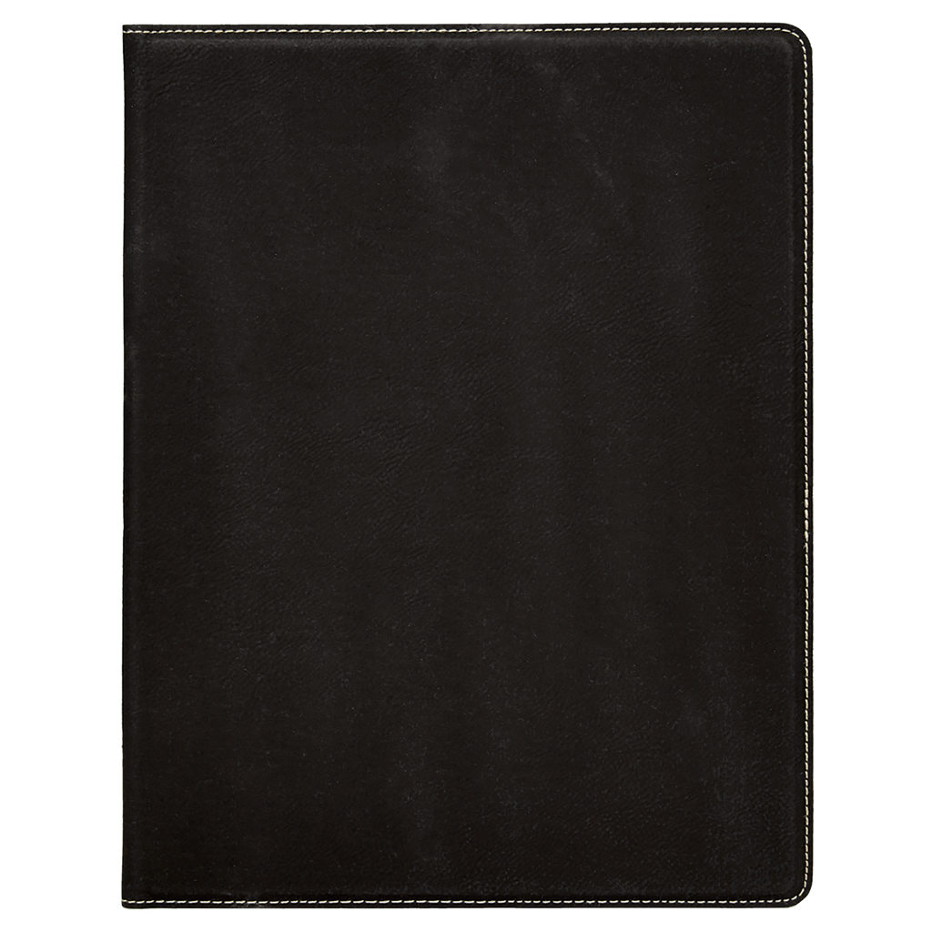 Black/Silver Leatherette Portfolio with Notepad