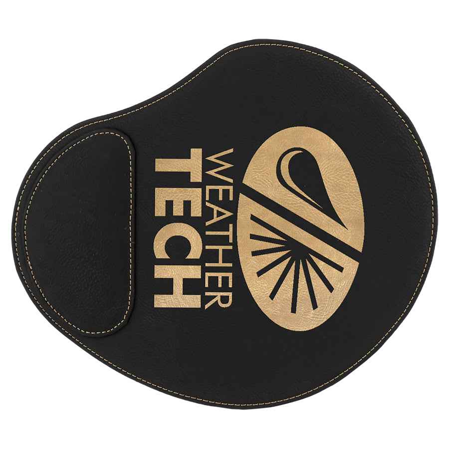 Black/Gold Leatherette Mouse Pad