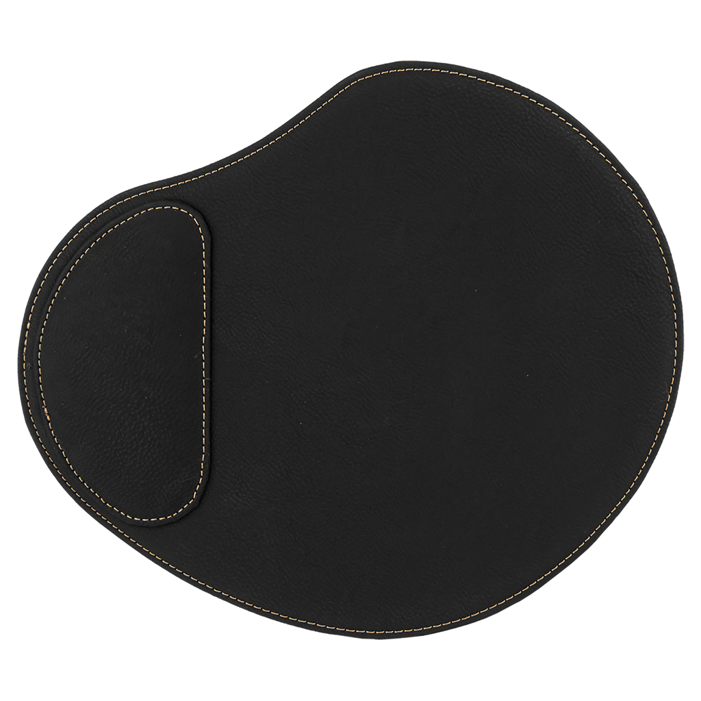 Black/Gold Leatherette Mouse Pad blank-preview