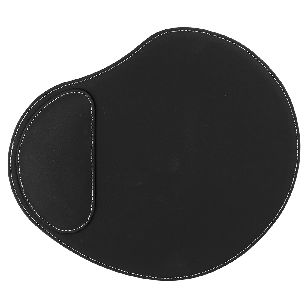 Black/Silver Leatherette Mouse Pad blank-preview