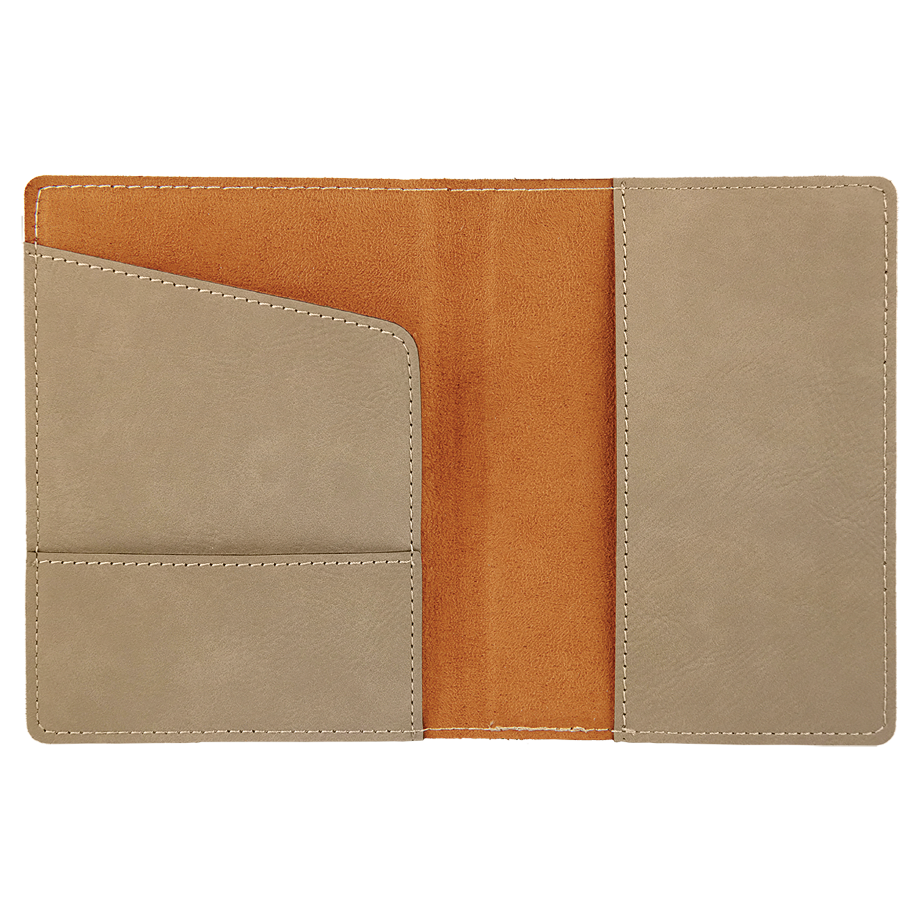 Light Brown Leatherette Passport Holder