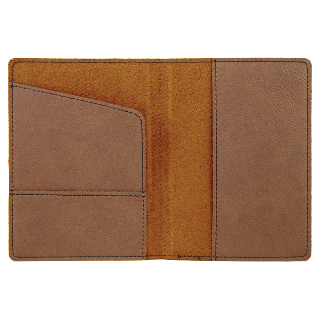 Dark Brown Leatherette Passport Holder