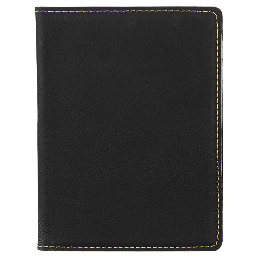 Black/Gold Leatherette Passport Holder blank-preview