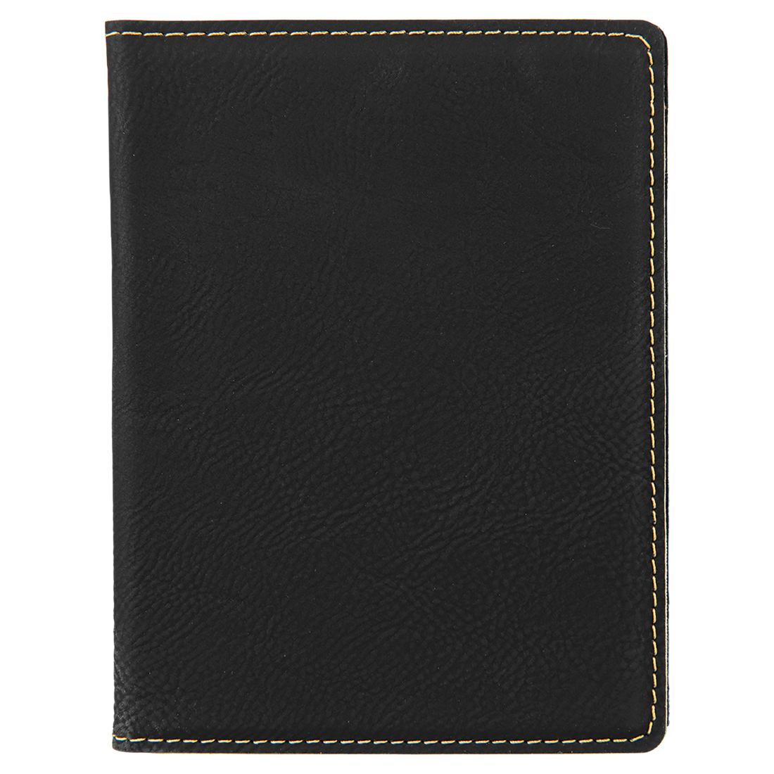Leatherette Passport Holder – Black (Gold) preview
