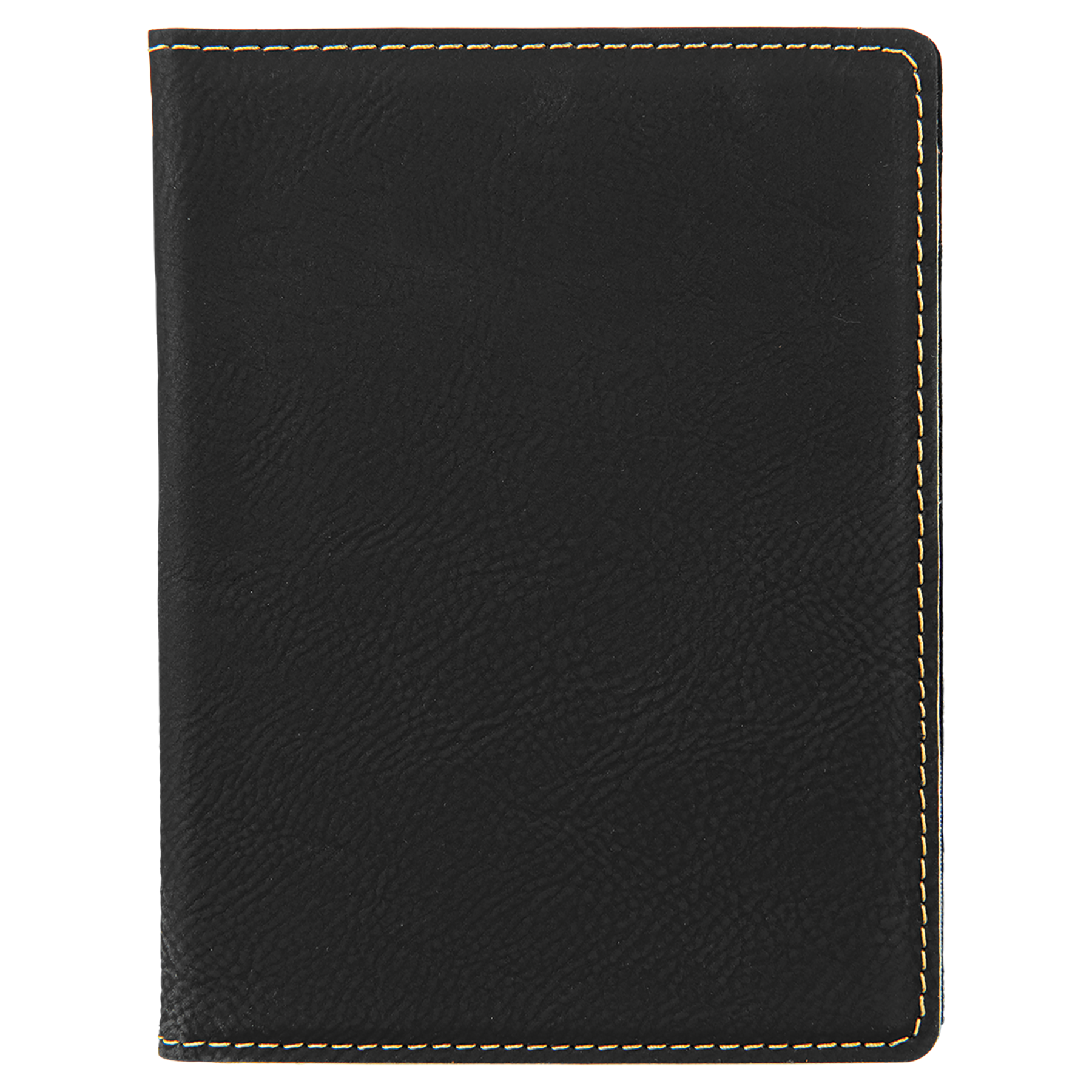Black/Gold Leatherette Passport Holder blank-preview