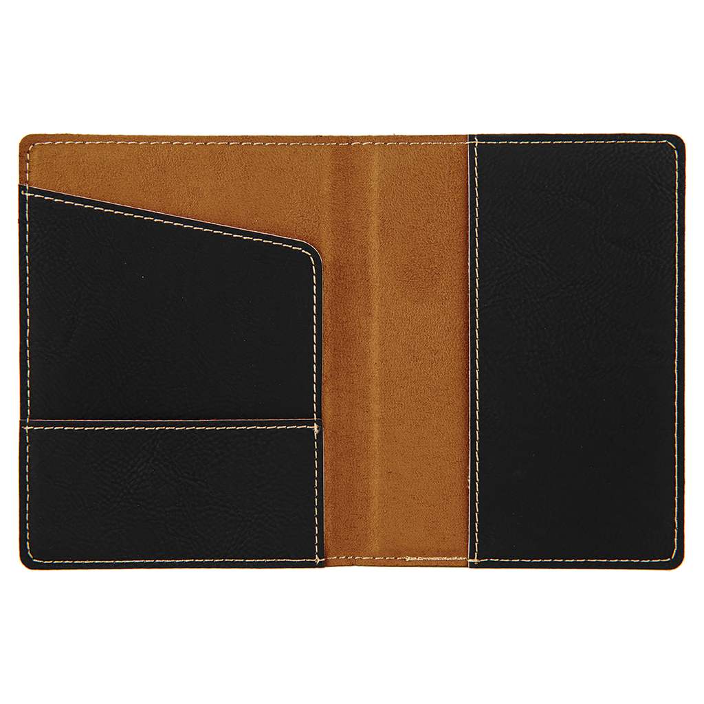 Black/Gold Leatherette Passport Holder
