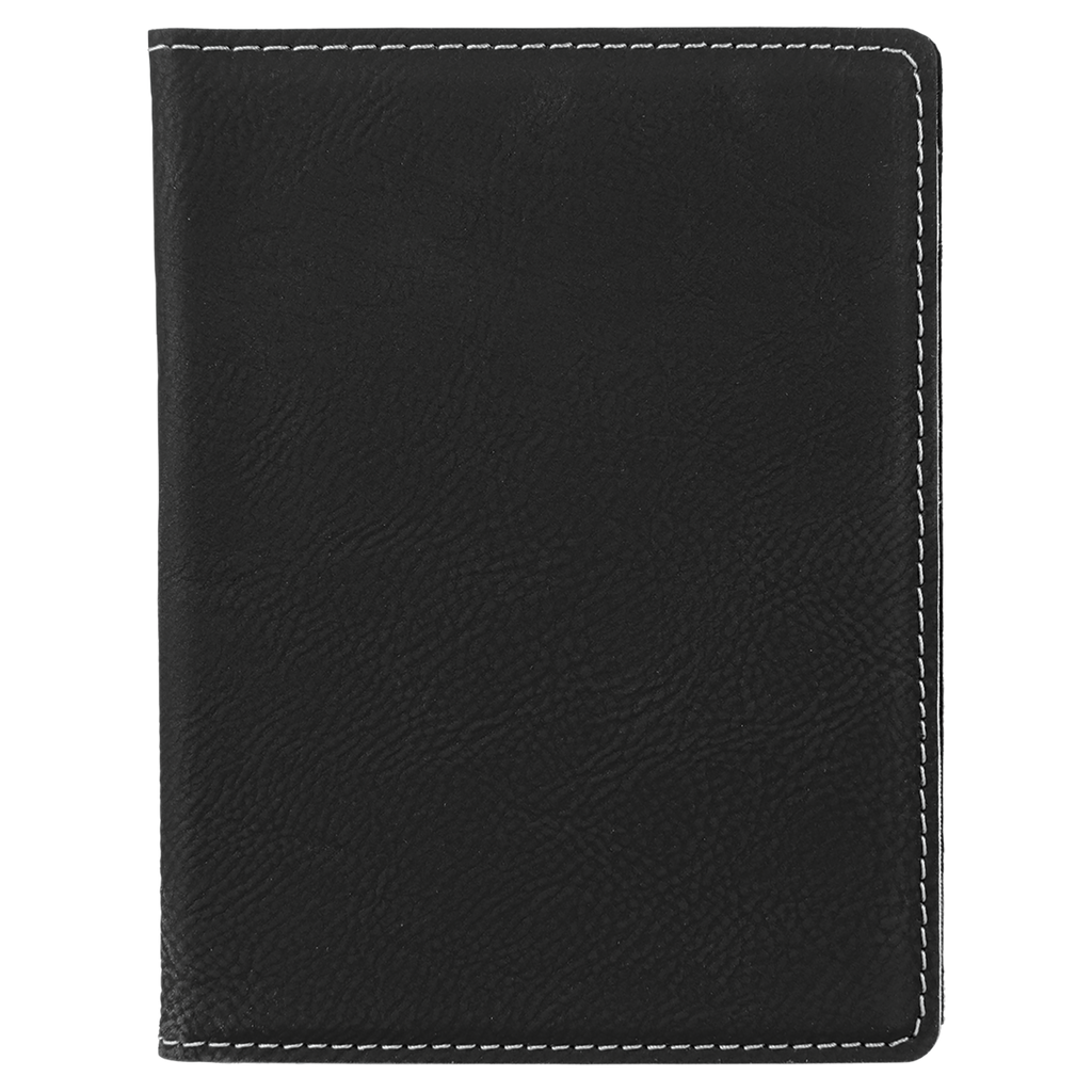 Black/Silver Leatherette Passport Holder blank-preview