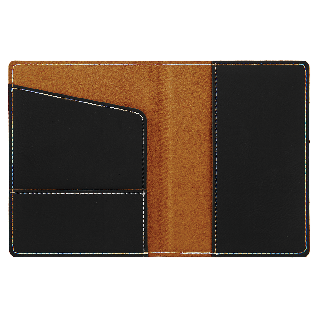 Black/Silver Leatherette Passport Holder