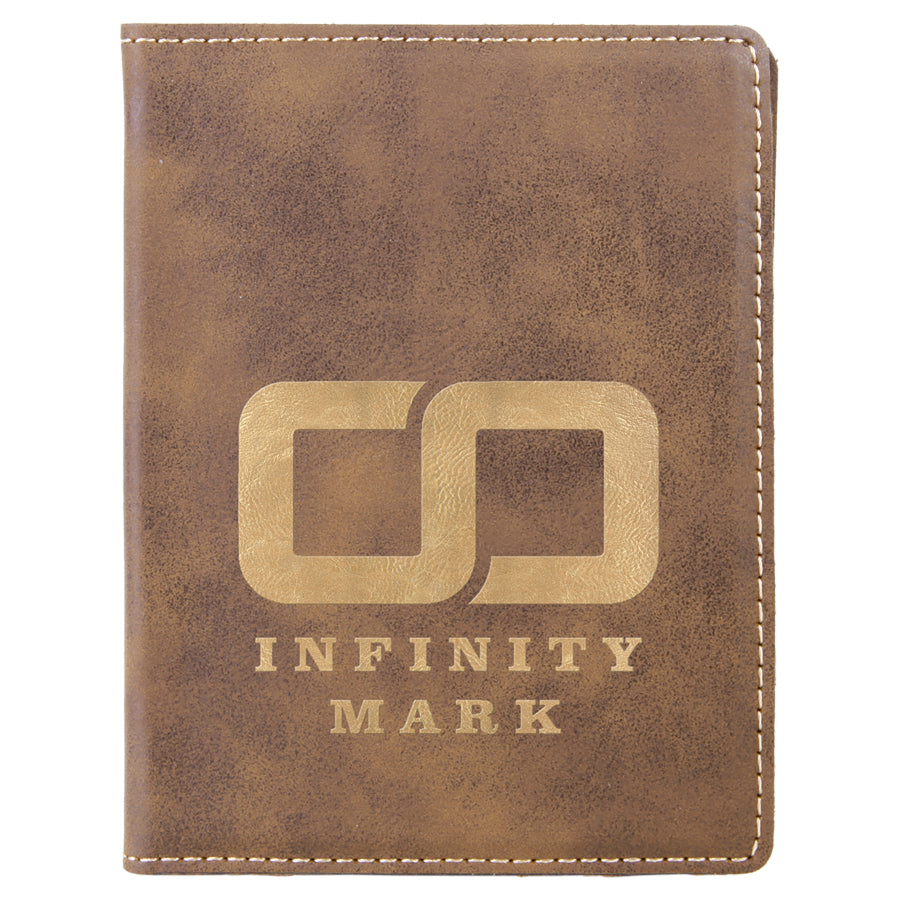 Rustic/Gold Leatherette Passport Holder
