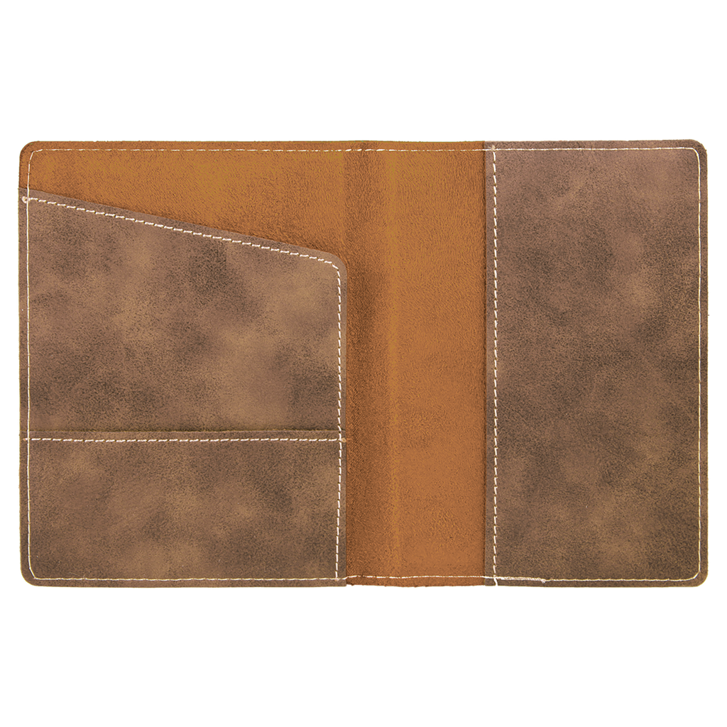 Rustic/Gold Leatherette Passport Holder