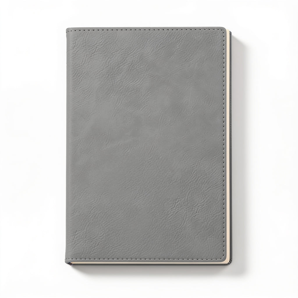 Gray Leatherette Journal blank-preview-flat