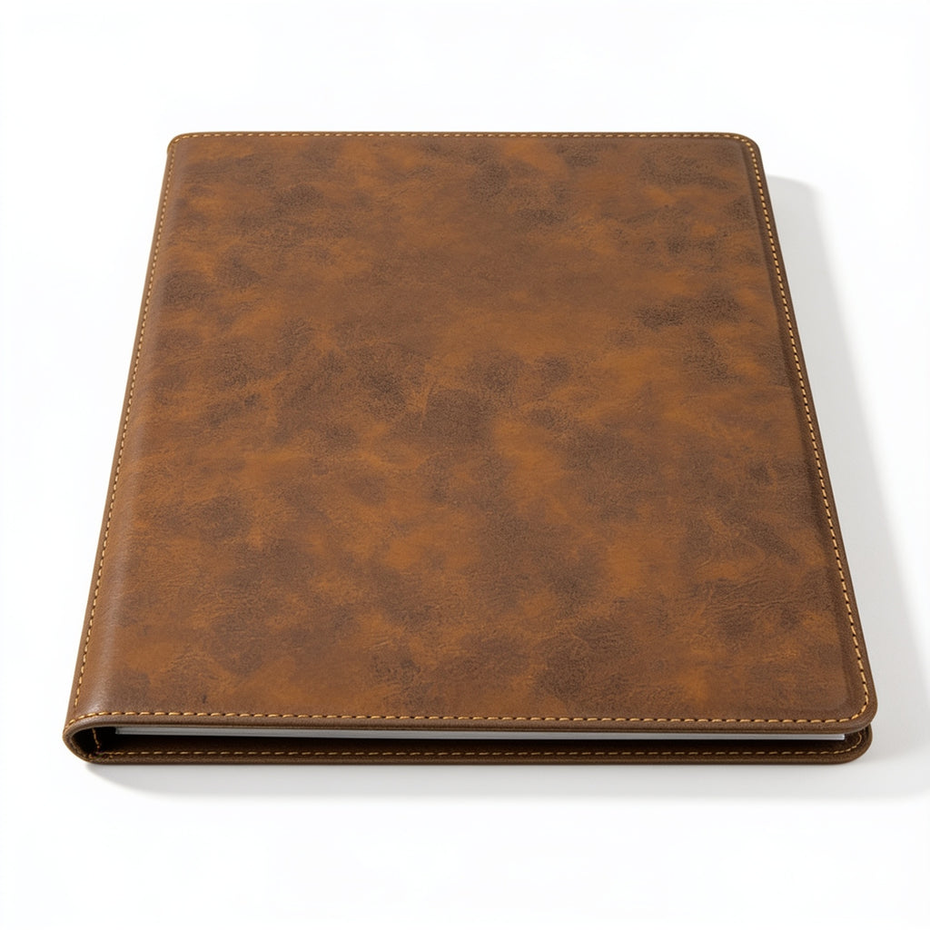 Rustic/Gold Leatherette Portfolio with Notepad blank-preview-flat