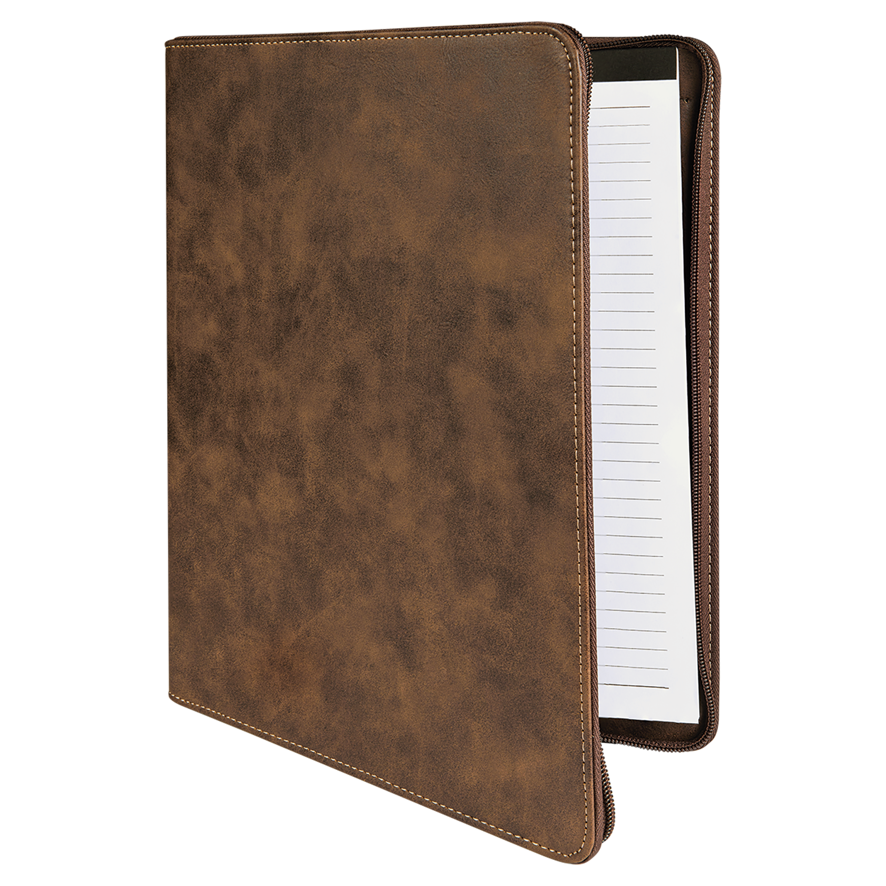 Rustic/Gold Leatherette Portfolio with Zipper blank-preview