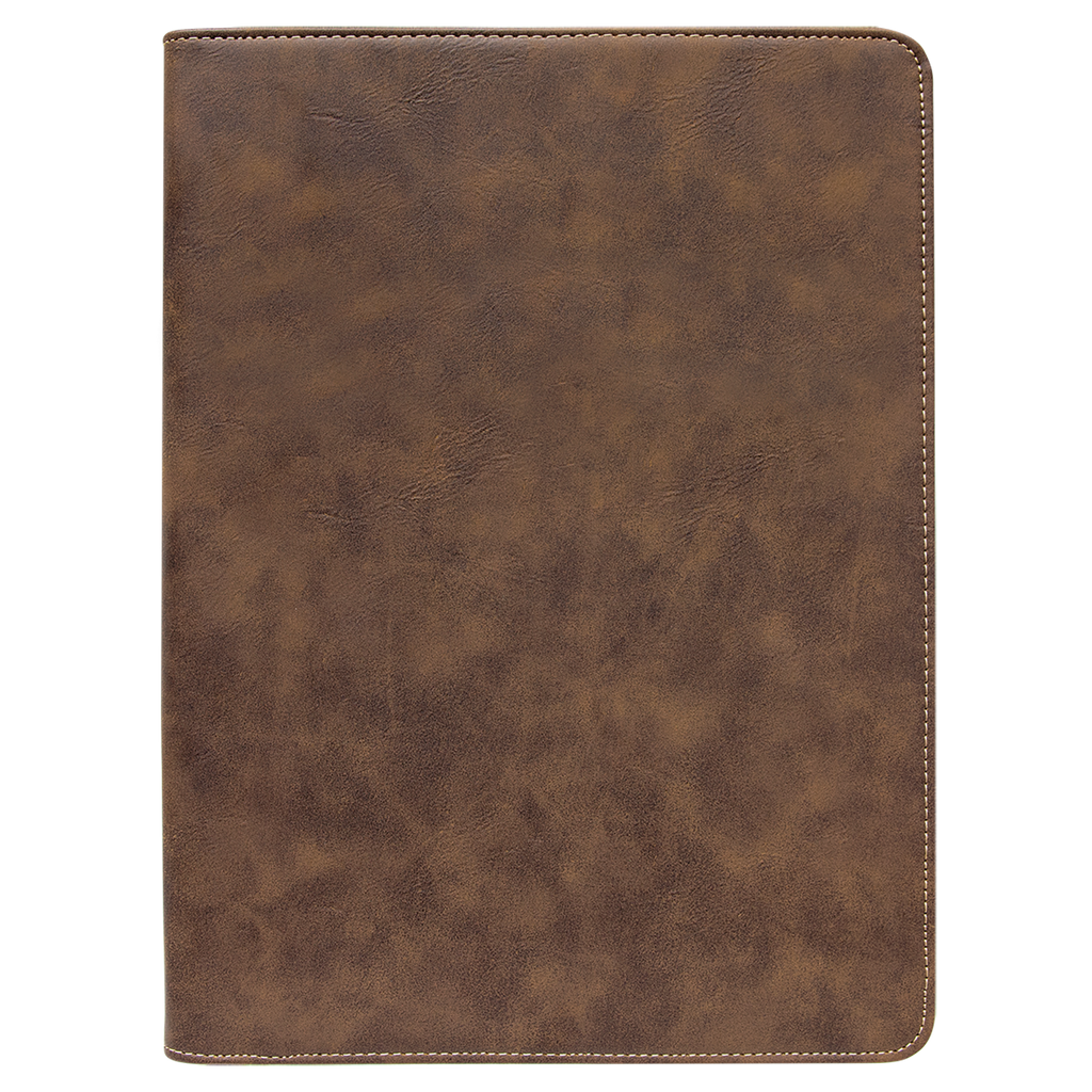 Rustic/Gold Leatherette Portfolio with Zipper