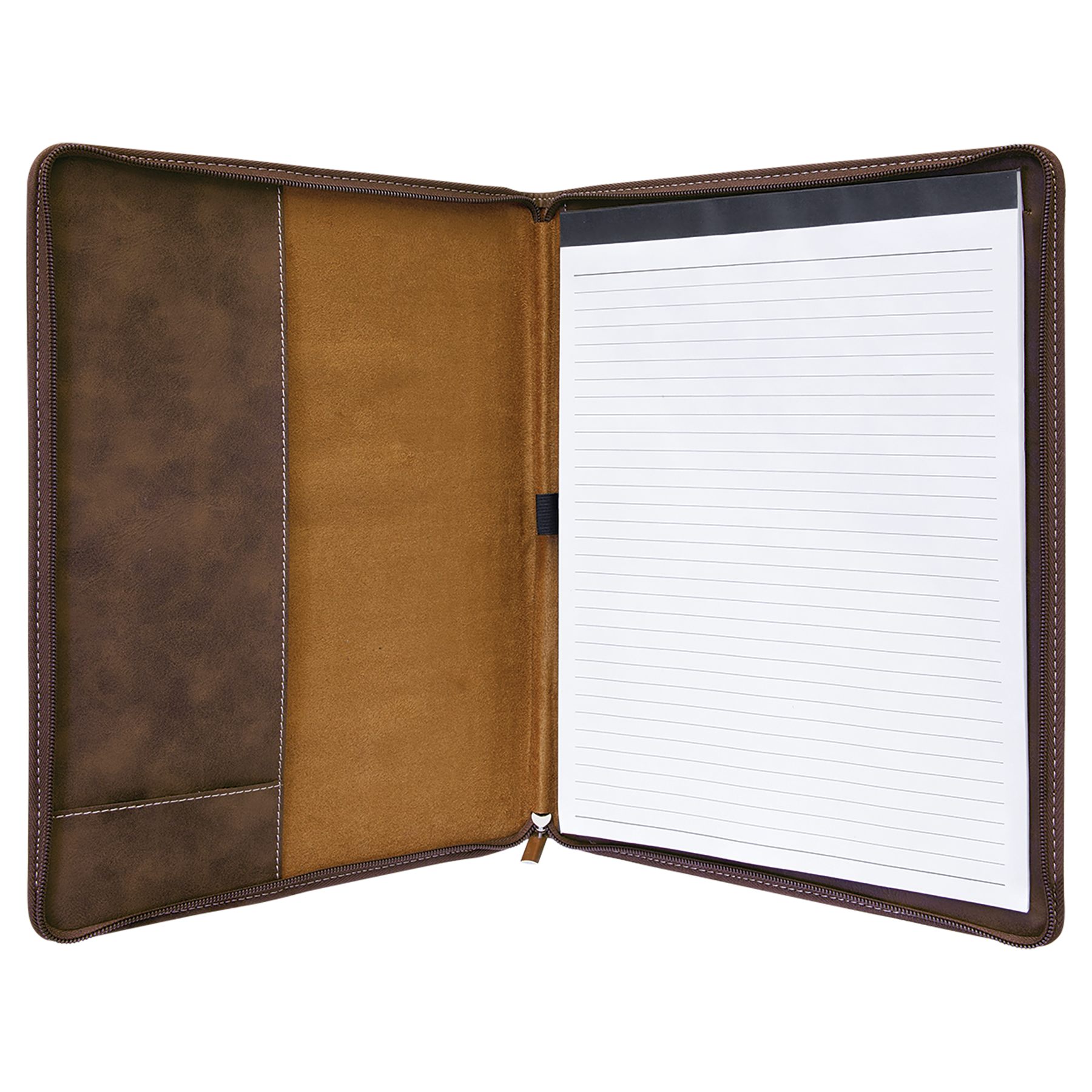 Rustic/Gold Leatherette Portfolio with Zipper