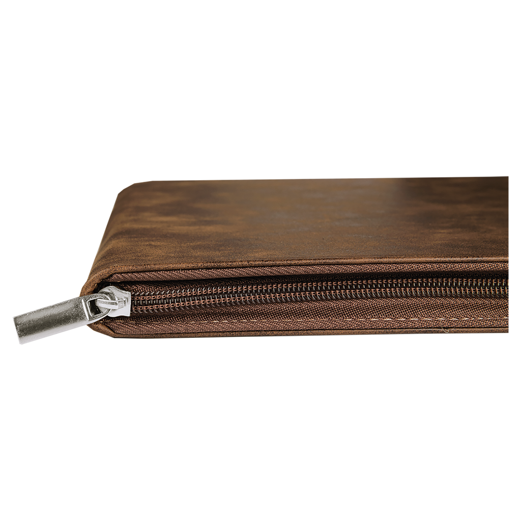 Rustic/Gold Leatherette Portfolio with Zipper