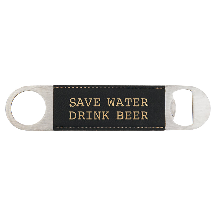 Black/Gold Leatherette Bottle Opener