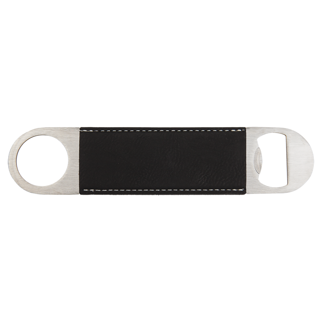 Black/Silver Leatherette Bottle Opener blank-preview