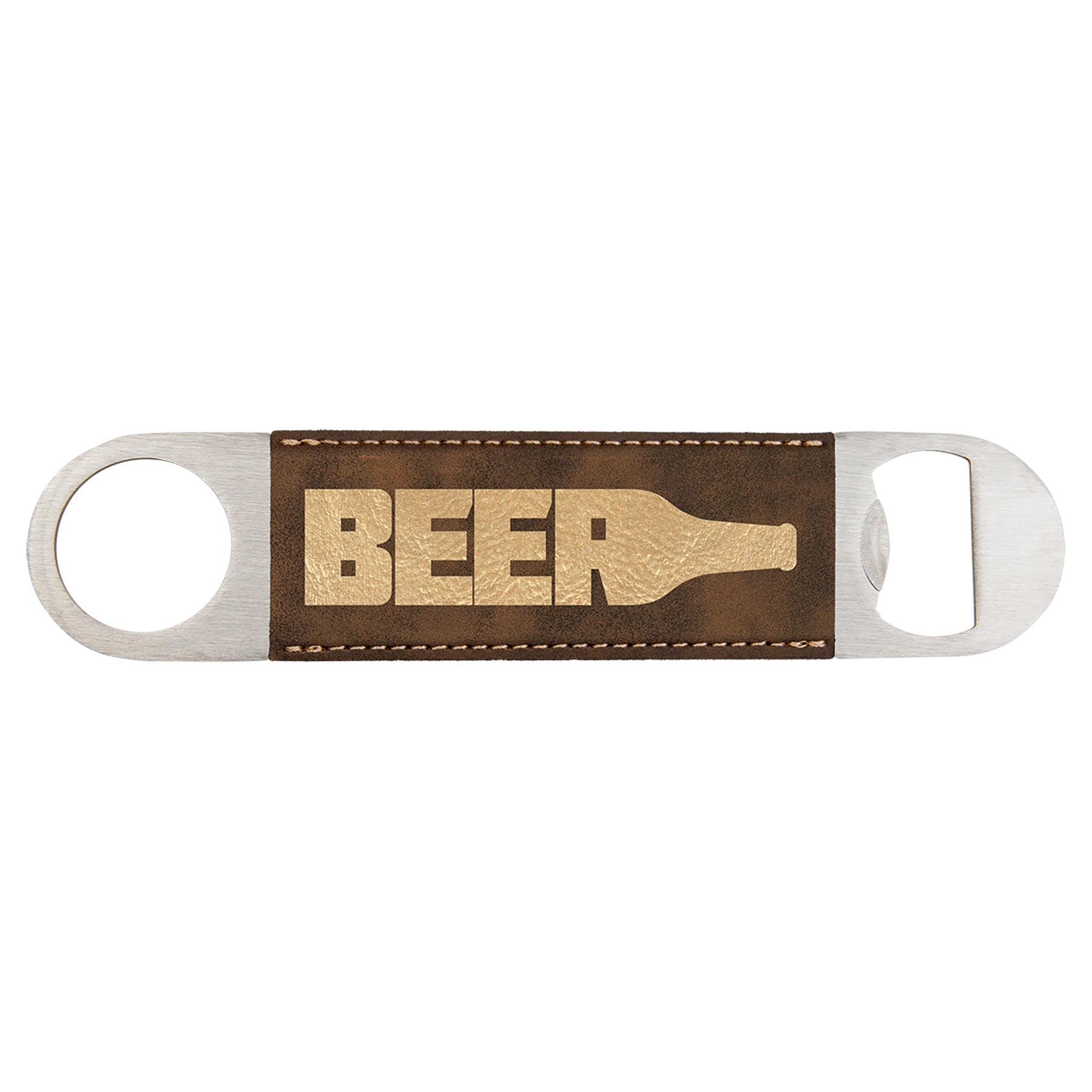 Rustic/Gold Leatherette Bottle Opener