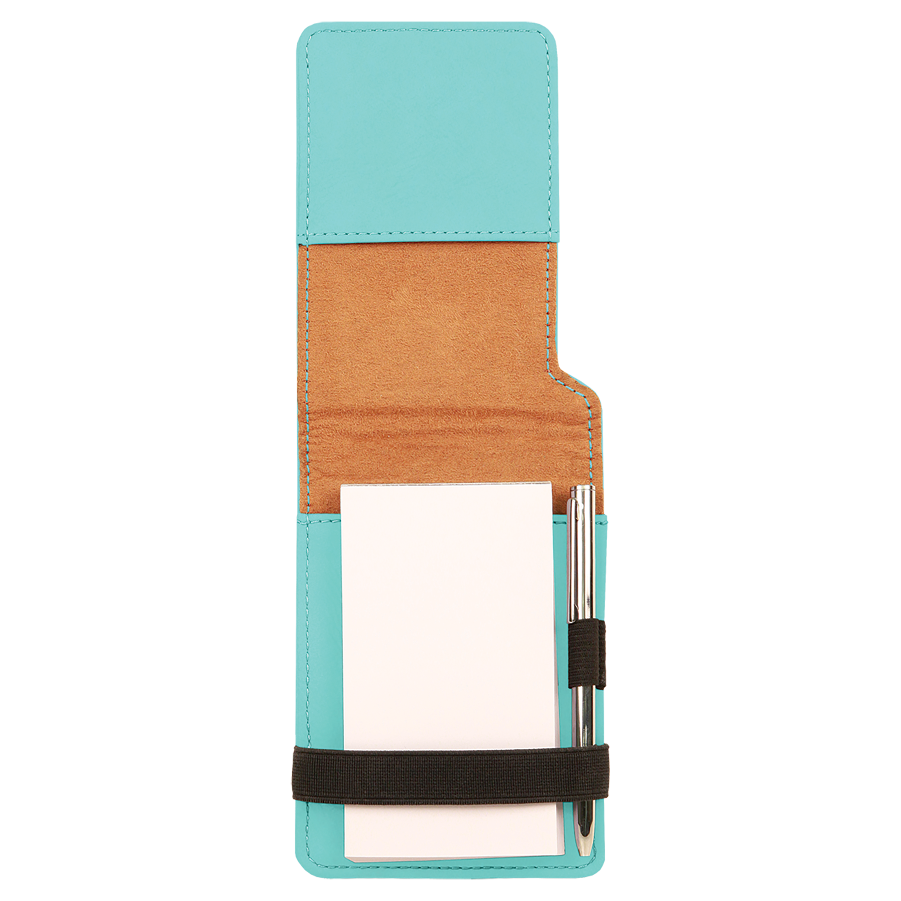 Teal Leatherette Mini Notepad with Pen
