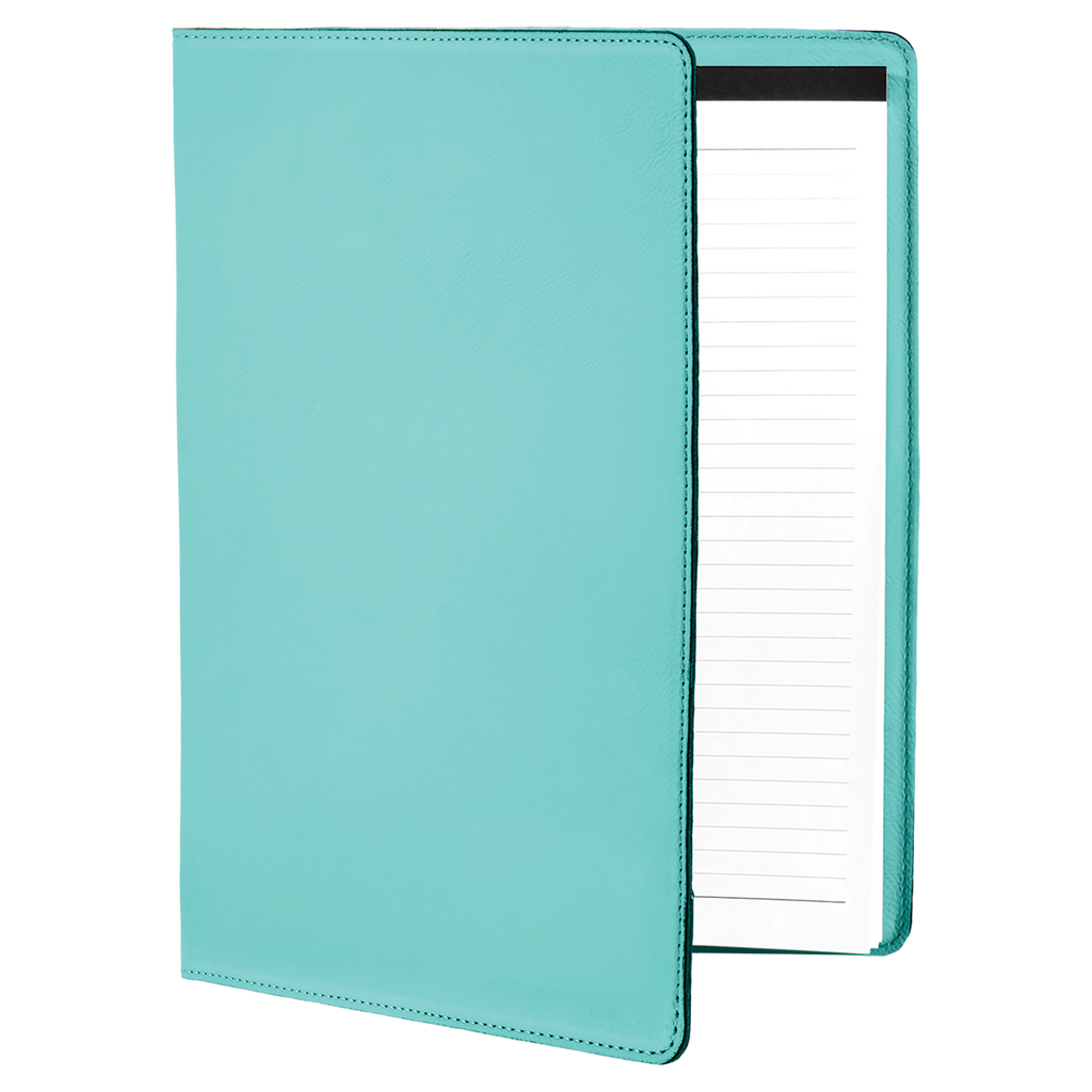 Teal Leatherette Portfolio with Notepad blank-preview