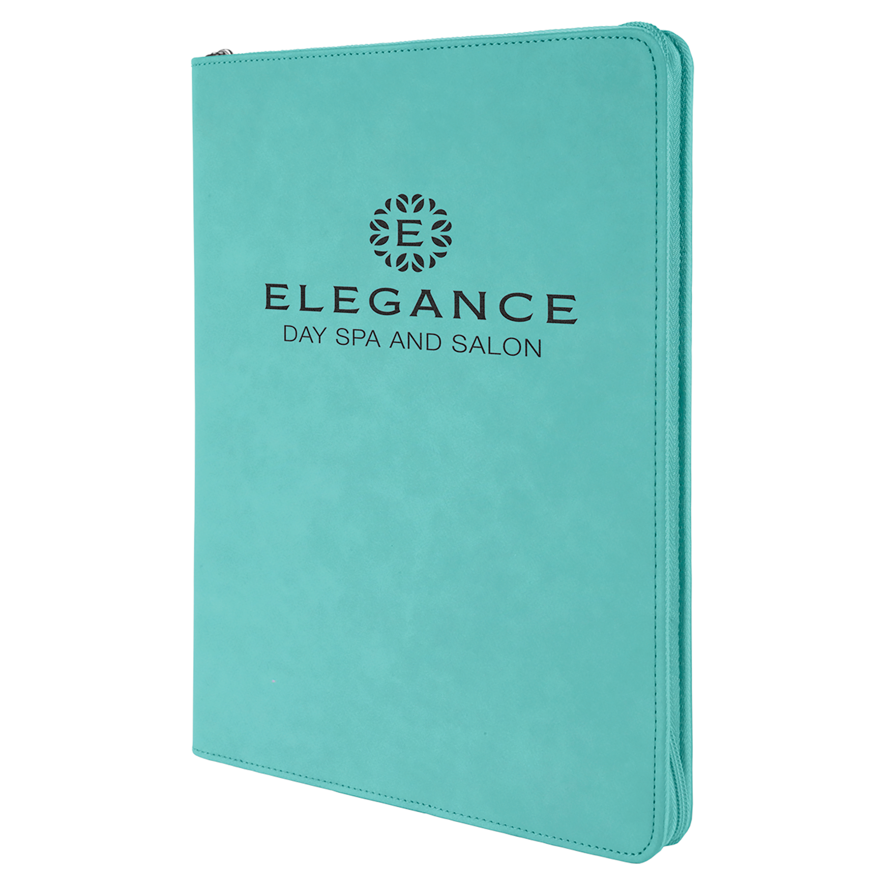Teal Leatherette Portfolio with Zipper