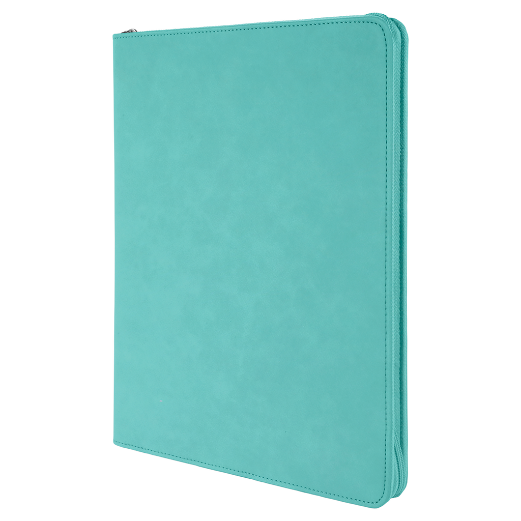 Teal Leatherette Portfolio with Zipper blank-preview