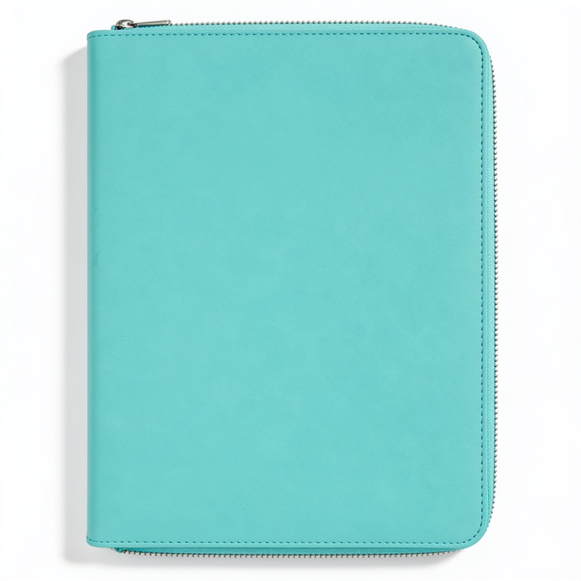 Teal Leatherette Portfolio with Zipper blank-preview-flat