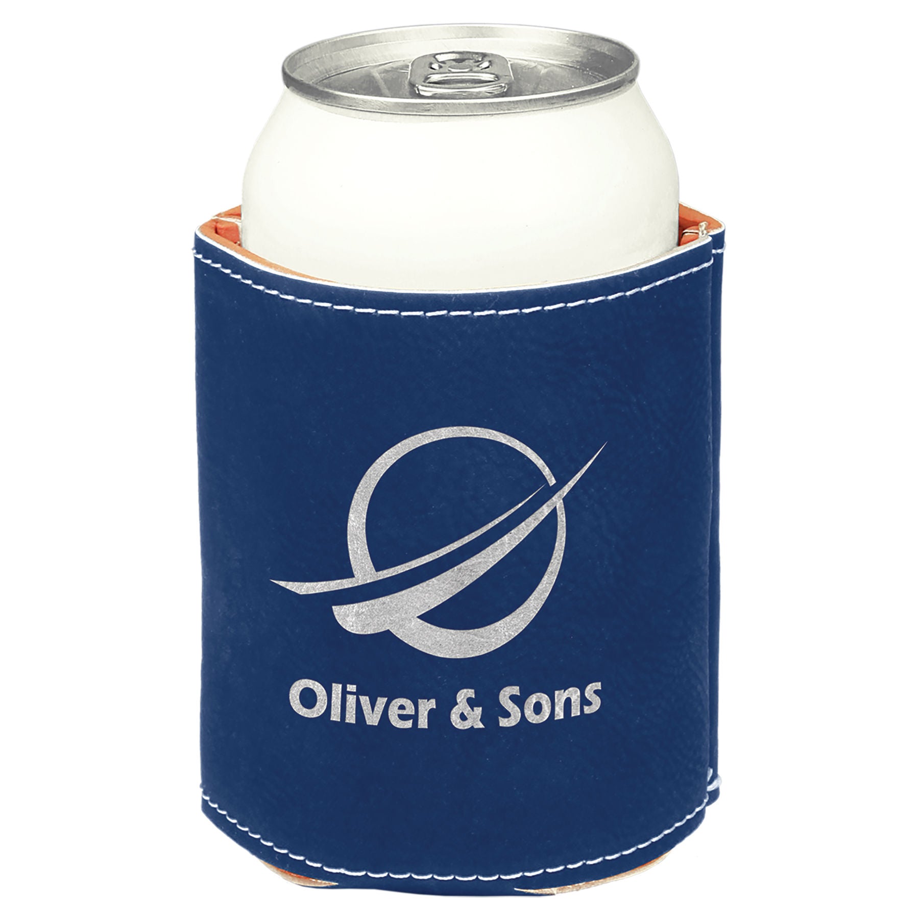 Blue/Silver Leatherette Beverage Holder