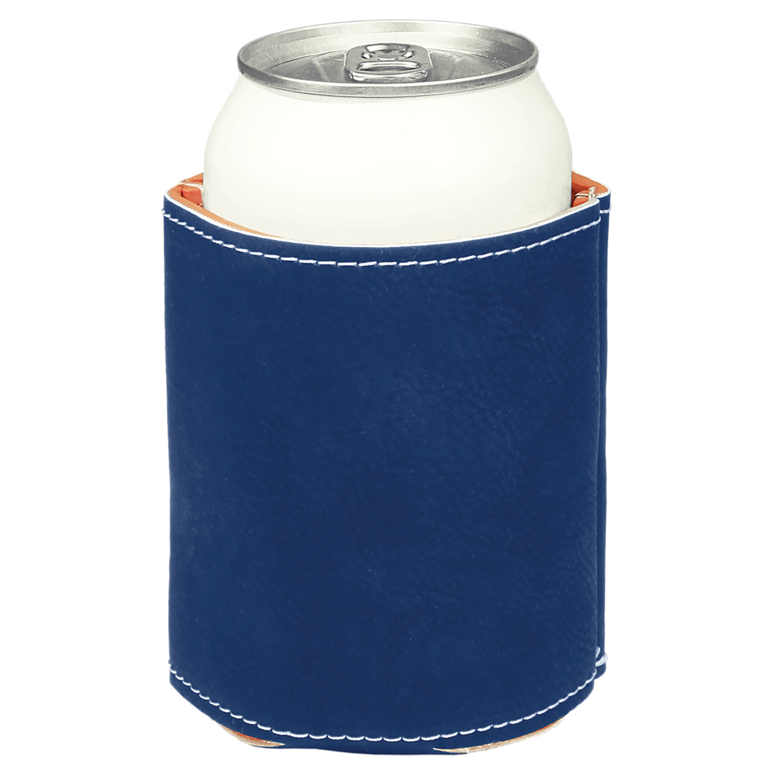 Leatherette Beverage Holder – Blue (Silver) preview