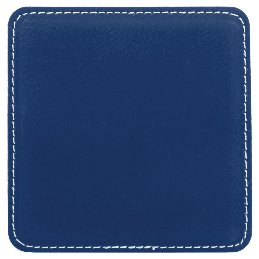 Blue/Silver Square Leatherette Coaster blank-preview