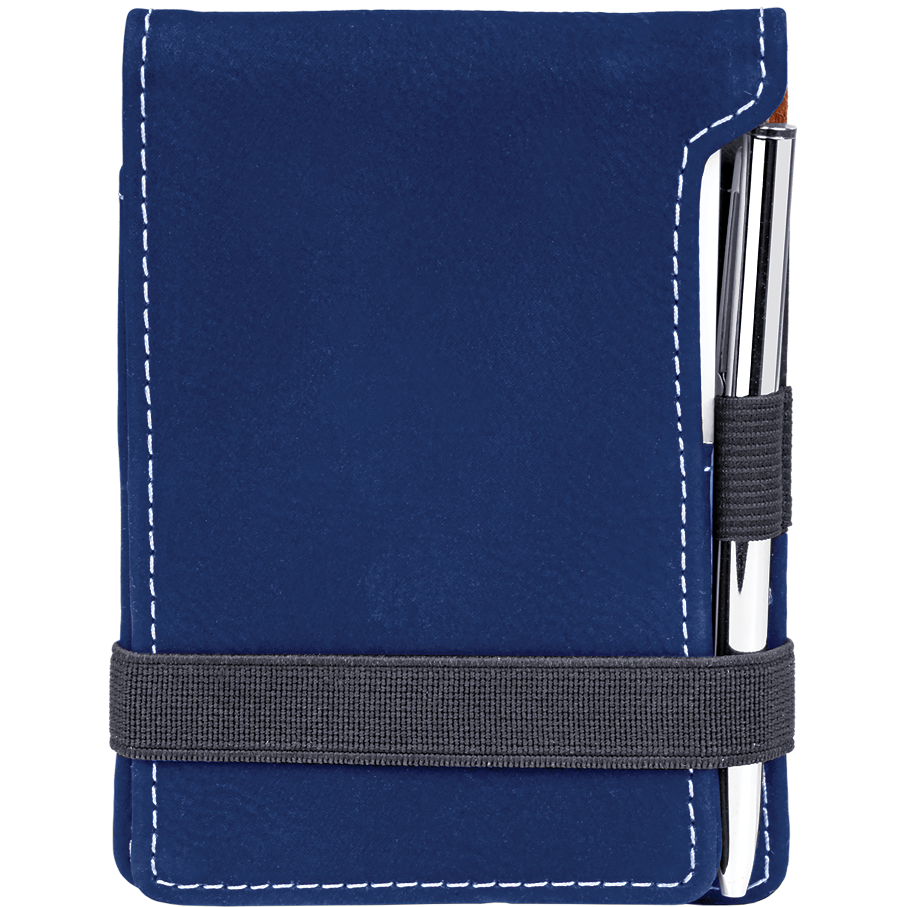 Blue/Silver Leatherette Mini Notepad with Pen blank-preview
