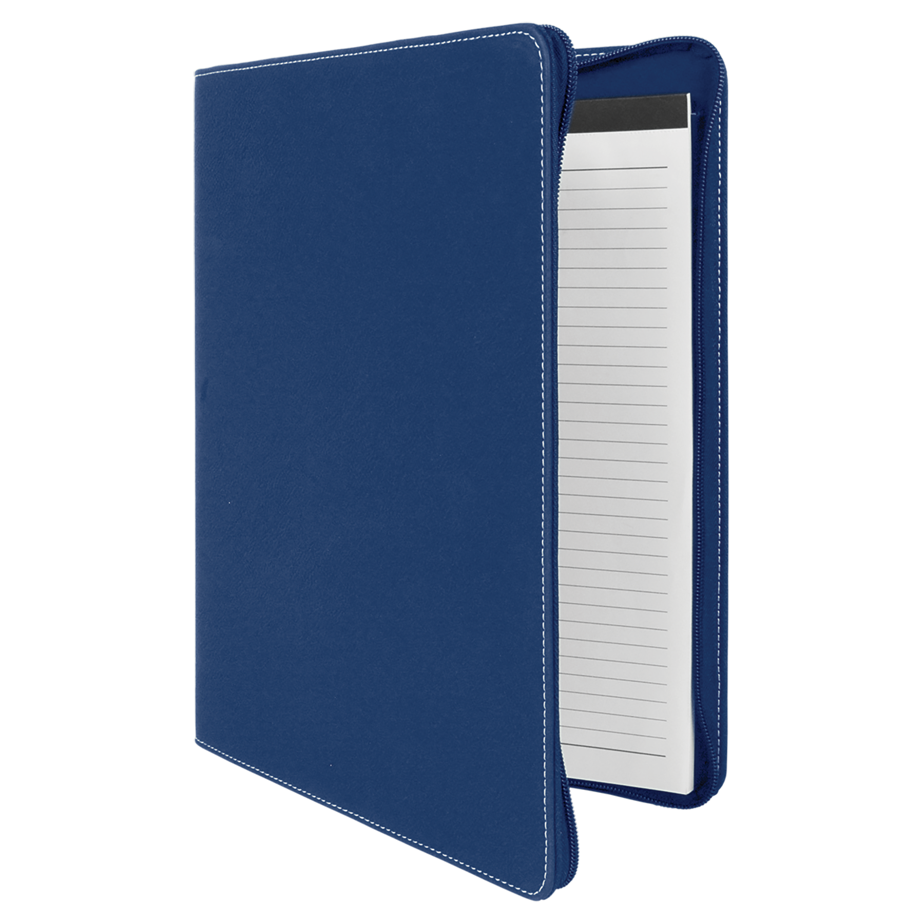 Blue/Silver Leatherette Portfolio with Zipper blank-preview