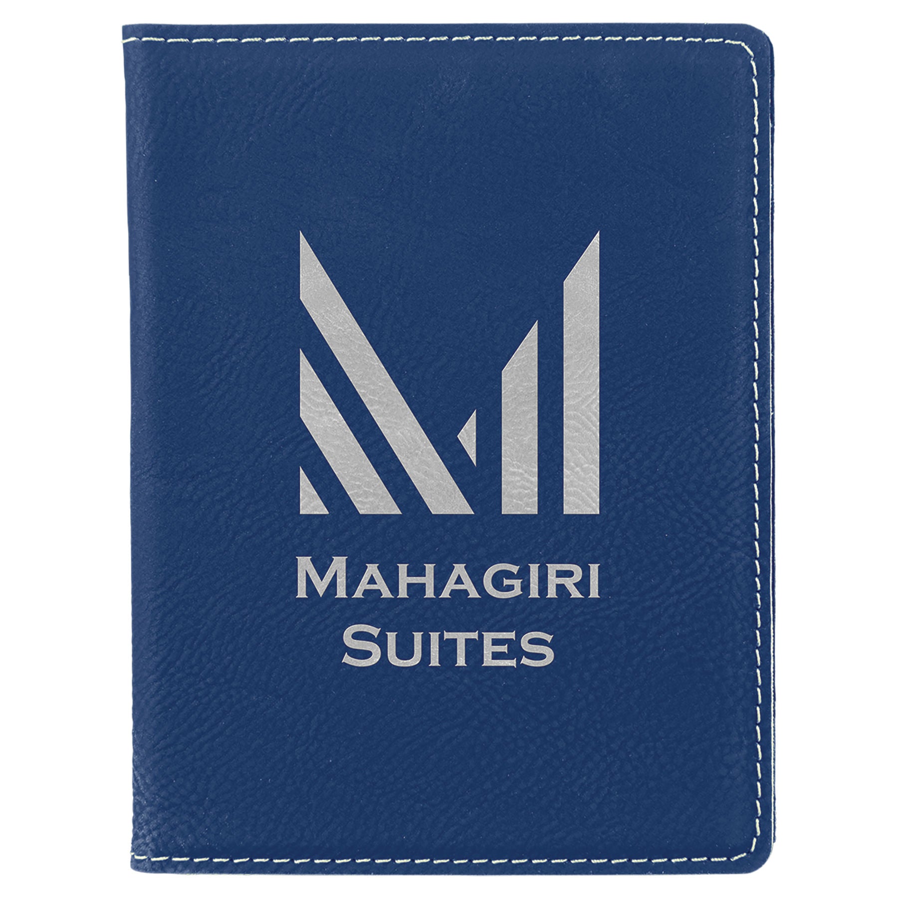 Blue/Silver Leatherette Passport Holder