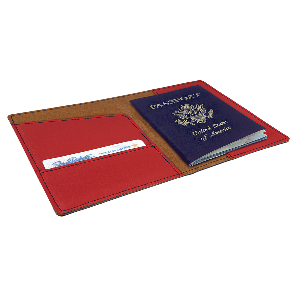 Red Leatherette Passport Holder