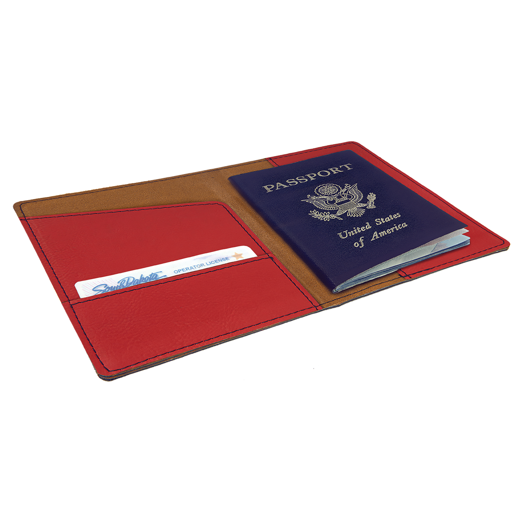 Red Leatherette Passport Holder