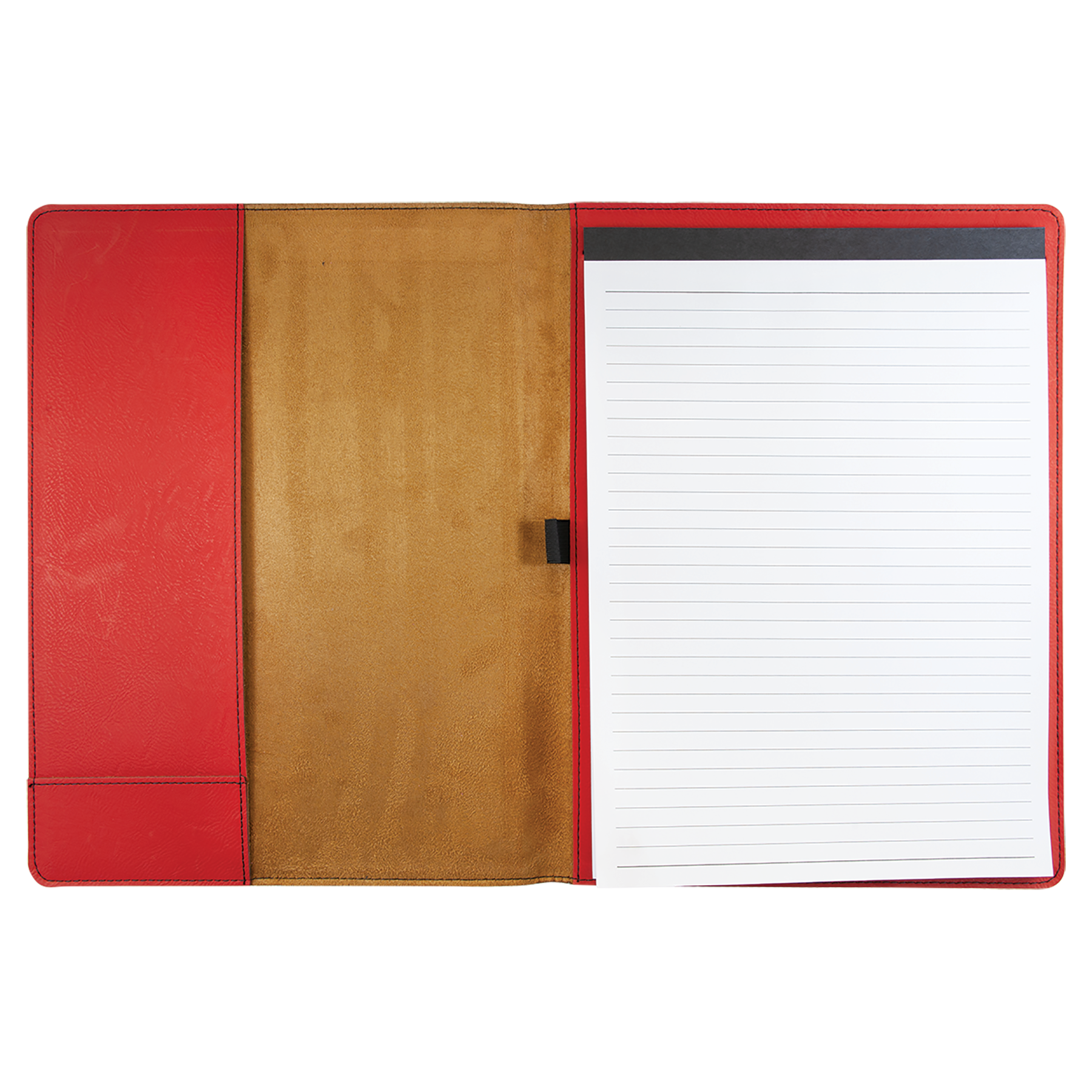 Red Leatherette Portfolio with Notepad